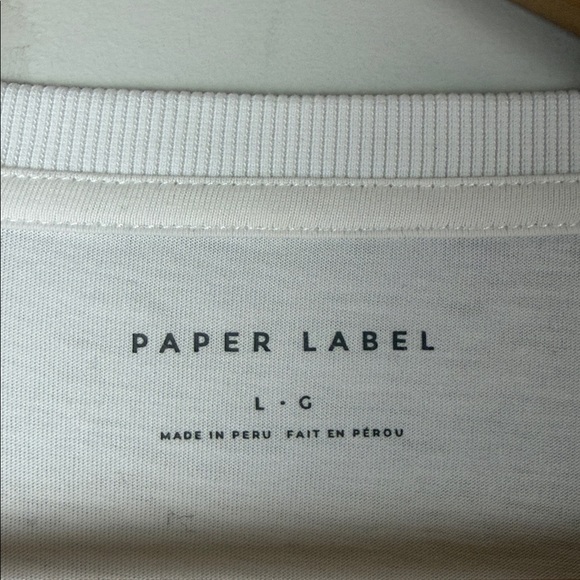 Paper Label Classic White pima Cotton Long Sleeve Shirt Size Large - Picture 2 of 6